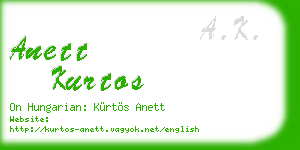 anett kurtos business card